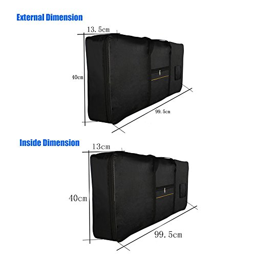 ammoon Portátil Teclado de 61 Teclas del Piano Eléctrico Caso Acolchado Funda de Tela Oxford