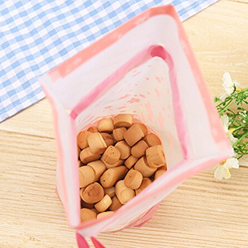 Amosfun 20pcs Bolsas de plástico para el Tratamiento de Violonchelo Bolsas de envasado de Dulces Bolsas de Lazo de Comida con Flor de Cerezo con Cintas