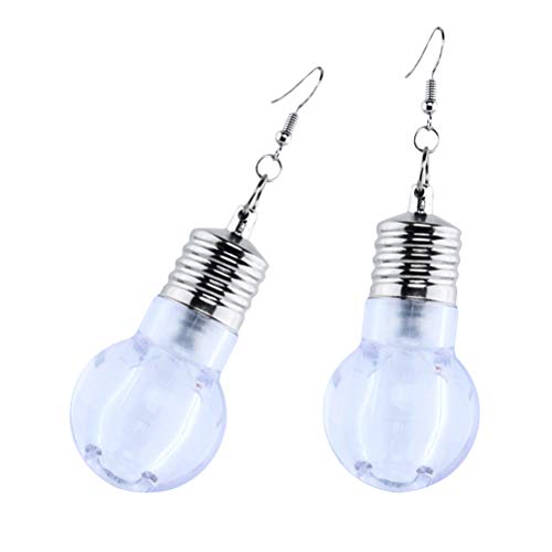 Amosfun Bombilla LED Que Ilumina los Pendientes de la Bombilla para la Fiesta de Carnaval favorece los Regalos para niñas 1 par