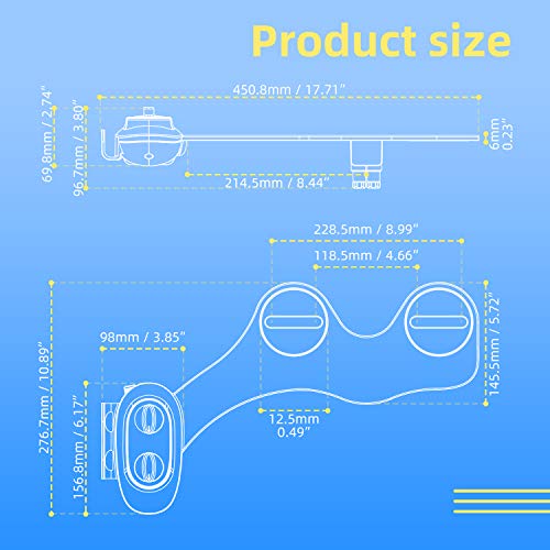 Amzdeal Bidés, Bidé de Agua Fría, Boquilla de autolimpieza de Bidet, Maquinaria no Eléctrica con Doble Perilla, Con soporte para teléfono móvil/BC-04 Blanco