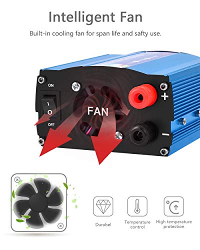 Amzyigou Inversor De Corriente 300W para Coche,Transformador De 12v A 220v, Inversor con 1 Toma Enchufe Y 2 Puertos USB De 3,1 para iPhone, iPad Y Tableta