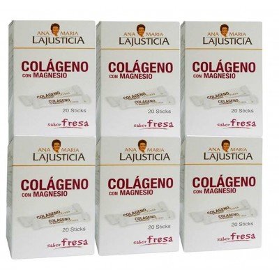 AnaMariaLaJusticia - PACK 6U. COLAGENO con MAGNESIO SABOR FRESA 20 STICK ANA MARIA LAJUSTICIA - pack-6colageno-magnesio-sticks