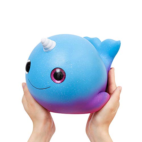 Anboor 8.7 Pulgadas Squishies de Ballena Jumbo Kawaii Narval Suave Lento Levantamiento Animal perfumado Ojos Grandes Squishies Unicornio Alivio del estr¨¦s de los Peces Juguetes para ni?os Accesorios