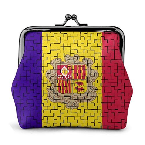 Andorra Flag Puzzle Women 'S Wallet Hebilla Monederos Monedero Kiss-Lock Cambiar Viajes Maquillaje Carteras