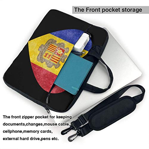 Andorra Heart Flag Laptop Bag Un Hombro Bolsa para portátil a Prueba de Golpes