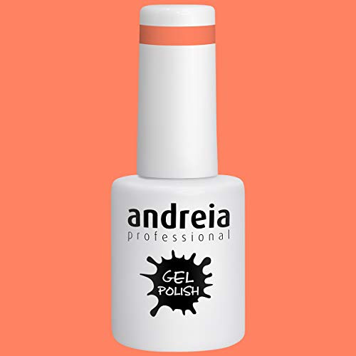 Andreia Esmalte de Uñas de Gel Semipermanente - Color 213 Coral - Sombras de Amarillo y Naranja - 10,5 ml