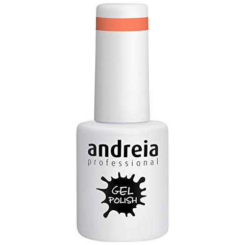 Andreia Esmalte de Uñas de Gel Semipermanente - Color 213 Coral - Sombras de Amarillo y Naranja - 10,5 ml