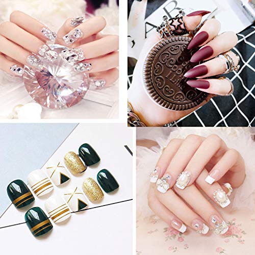 ANEWISH 500 Pcs White Artificial Fingernails False-Fingernails Art Nail Fake Nails Tips for DIY Nail Art and Nail Studios, 10 Sizes