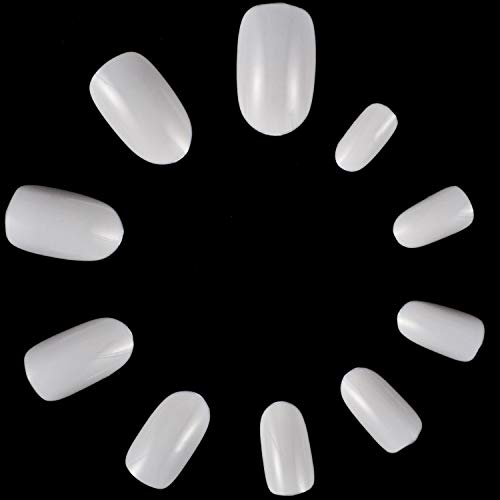 ANEWISH 500 Pcs White Artificial Fingernails False-Fingernails Art Nail Fake Nails Tips for DIY Nail Art and Nail Studios, 10 Sizes