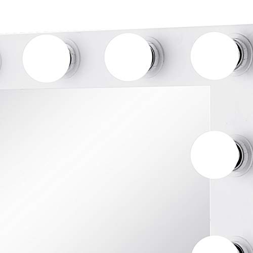 Anhon Espejo de Maquillaje con Luz 80x 65cm Espejo de Maquillaje con 14 Luces Led Espejo para Maquillaje con Estilo de Led Vanity Makeup Mirror Blanco