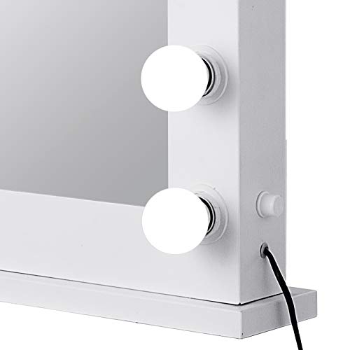Anhon Espejo de Maquillaje con Luz 80x 65cm Espejo de Maquillaje con 14 Luces Led Espejo para Maquillaje con Estilo de Led Vanity Makeup Mirror Blanco