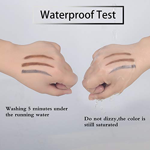 ANIFER Lápiz de cejas Negro Impermeable Retractable Automático de doble punta de larga duración (Negro/Black # 1)