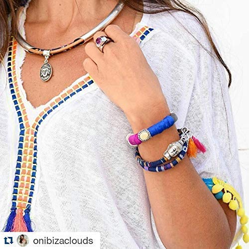 Anillo Ajustable Mujer Cuero y Zamak Bañado en Plata Cristal Swarovski Estilo uno de 50 Regalos para Ella Combinar con Pendientes Hippie a Juego Swaroski Regalo Mujer Anillo Cuero Anillo Rojo. Ibiza