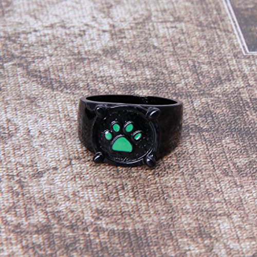 Anillo de gato negro con diseño de mariquita milagrosa para cosplay