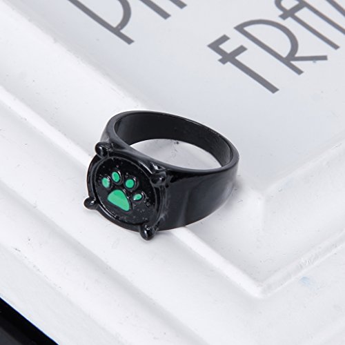 Anillo de gato negro con diseño de mariquita milagrosa para cosplay