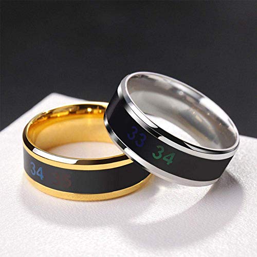 Anillos de monitor de temperatura, termómetro digital, sensor de temperatura corporal, anillos inteligentes de boda pareja de amantes de anillos, tamaño adecuado de titanio de acero de onda anillos