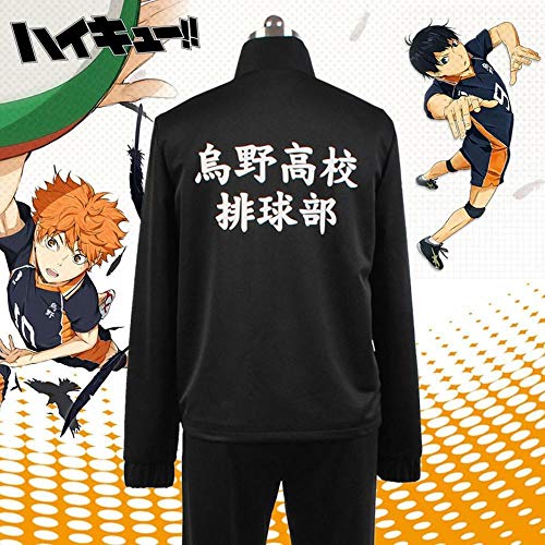 Anime Haikyuu Cosplay Chaqueta Haikyuu Negro Ropa deportiva Karasuno High School Voleibol Club Uniforme Disfraces Abrigo