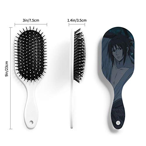 Anime Naruto Uchiha Sasuke - Cepillo para el pelo con forma de bola antiestática para el cabello sensible y dañado seco