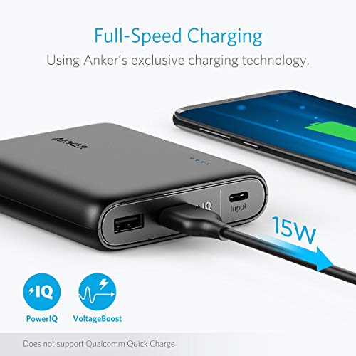 Anker PowerCore 13000mAh USB C Entrada Power bank con 2 puertos USB, PowerIQ y tecnología VoltageBoost para Galaxy S8, S8 +, la nueva MacBook, Google Pixel, Nexus 5X / 6P, HTC 10 y más
