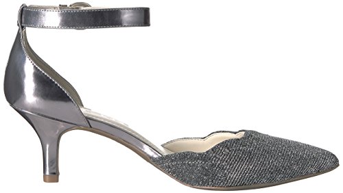 Anne Klein - Findaway Zapatos de tacón con Tira al Tobillo Mujer, Plateado (Plateado (Silver Synthetic)), 6 M US