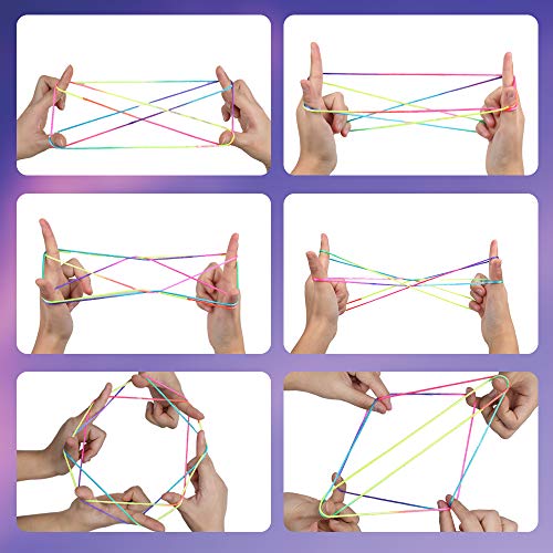 Anpro 12 PCS Cuerdas Rojas Coloridas,El Cordón Arcoíris, Juguetes de Cuerda de Dedo, 165 CM Largo,Regalos para Niños para Navidad, Fiesta de Cumpleaños