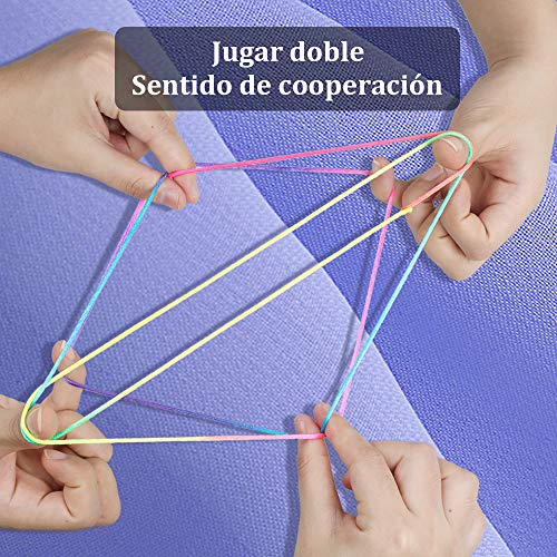 Anpro 12 PCS Cuerdas Rojas Coloridas,El Cordón Arcoíris, Juguetes de Cuerda de Dedo, 165 CM Largo,Regalos para Niños para Navidad, Fiesta de Cumpleaños