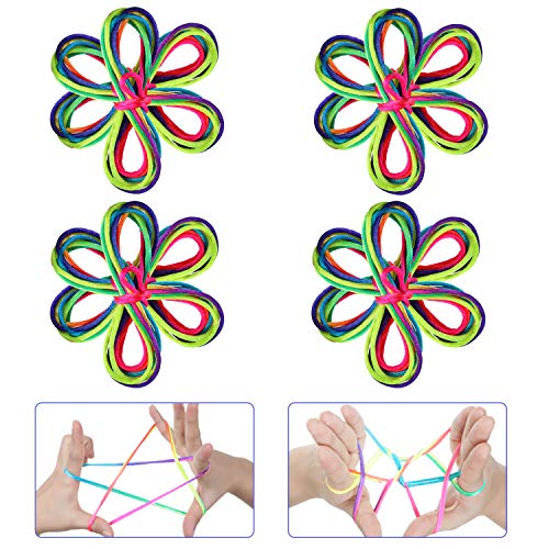 Anpro 12 PCS Cuerdas Rojas Coloridas,El Cordón Arcoíris, Juguetes de Cuerda de Dedo, 165 CM Largo,Regalos para Niños para Navidad, Fiesta de Cumpleaños