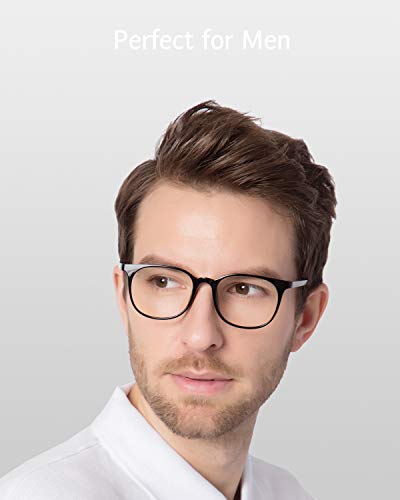 ANRRI Gafas de computadora con bloqueo de luz azul para protección UV Anti fatiga ocular Lente antideslumbrante Marco liviano Gafas Marco negro, hombres/mujeres