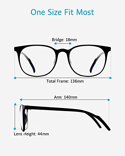ANRRI Gafas de computadora con bloqueo de luz azul para protección UV Anti fatiga ocular Lente antideslumbrante Marco liviano Gafas Marco negro, hombres/mujeres