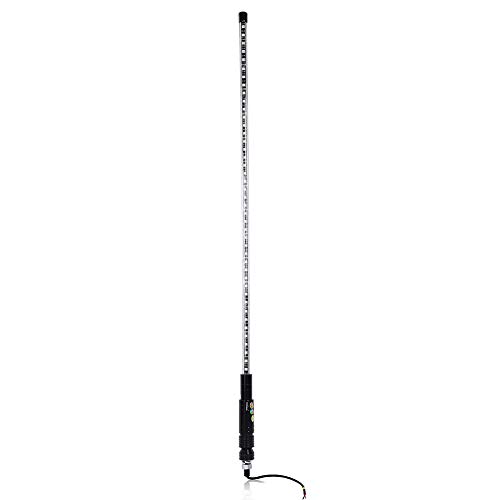 Antena de látigo LED RGB iluminada de 3 pies y 4 pies con bandera y control remoto para Polaris RZR ATV Antena de látigo UTV Quad Sand Dune Buggy Flag Poles para camiones (3FT)