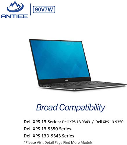 ANTIEE 56Wh 90V7W Laptop Battery Batería para Dell XPS13 XPS 13 9343 9350 XPS13-9350-D1608 XPS13-9350 13D-9343-3708 Ultrabook P54G P54G001 P54G002 5K9CP DIN02 9OV7W 4-Cell 7.6V 7435mAh