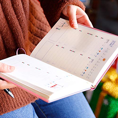 ANTOPM Agenda Planificador diario/Planificador semanal Planificador Calendario Organizador mensual Agenda diaria Sin fecha para niña/mujer/adultos (Rosa, 13 x 18 cm)