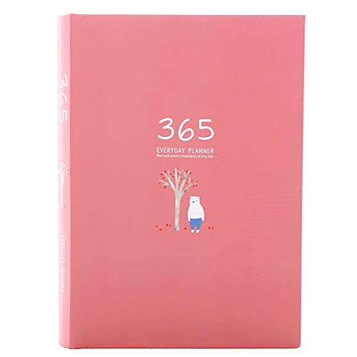 ANTOPM Agenda Planificador diario/Planificador semanal Planificador Calendario Organizador mensual Agenda diaria Sin fecha para niña/mujer/adultos (Rosa, 13 x 18 cm)