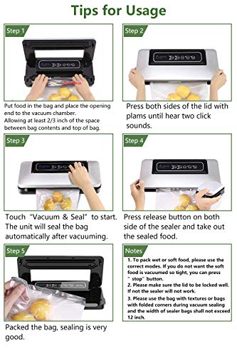 Aobosi Envasadora al Vacío, Máquina Selladora de Vacío para Alimentos Secos y Húmedos Preservación Sistema de Sellado Automático por Vacío,Luces Indicadoras LED Inteligentes，Función de Vacío Manual