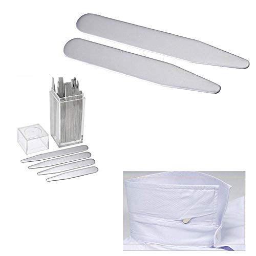 Aolvo 40 Refuerzos de cuello de metal refuerzos de cuello de camisa para hombres, el mejor regalo para el padre esposo, 4 tamaños mixtos (2.2 / 2.5 / 2.7 / 3 pulgadas), Sin imán