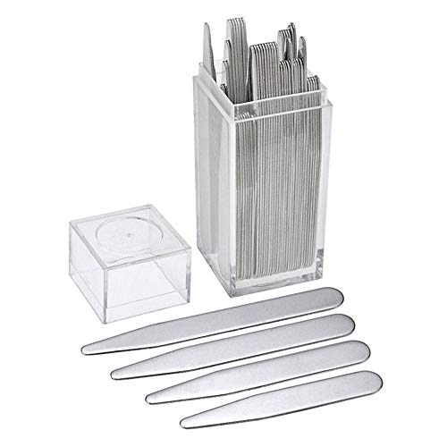 Aolvo 40 Refuerzos de cuello de metal refuerzos de cuello de camisa para hombres, el mejor regalo para el padre esposo, 4 tamaños mixtos (2.2 / 2.5 / 2.7 / 3 pulgadas), Sin imán