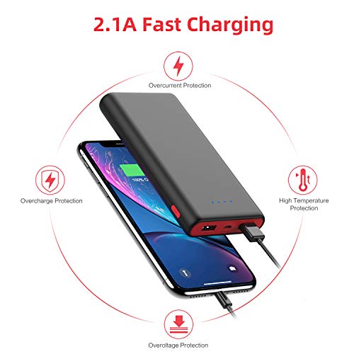 AOPAWA Batería Externa para Móvil【Ultimo Diseño】 25800mAh Alta Capacidad Power Bank 4 LED con 2 Puertos USB de Alta Velocidad Cargador Portátil para Smartphone, Tableta PC, USB vía Dispositivo etc