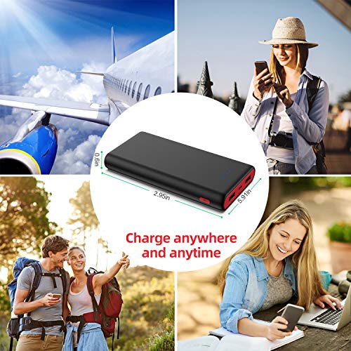 AOPAWA Batería Externa para Móvil【Ultimo Diseño】 25800mAh Alta Capacidad Power Bank 4 LED con 2 Puertos USB de Alta Velocidad Cargador Portátil para Smartphone, Tableta PC, USB vía Dispositivo etc