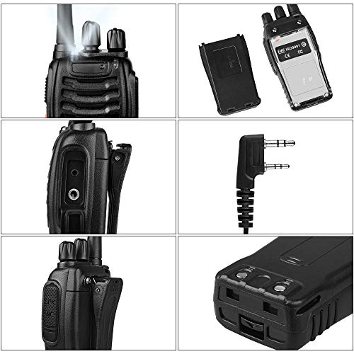 Aottom Walkie Talkie Recargable PMR 446 Walkies Profesionales 16 Canales 3 km Walkie Talkie Profesional con Cargador USB y Auriculares (2 PCS)