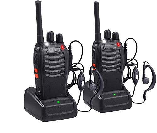 Aottom Walkie Talkie Recargable PMR 446 Walkies Profesionales 16 Canales 3 km Walkie Talkie Profesional con Cargador USB y Auriculares (2 PCS)