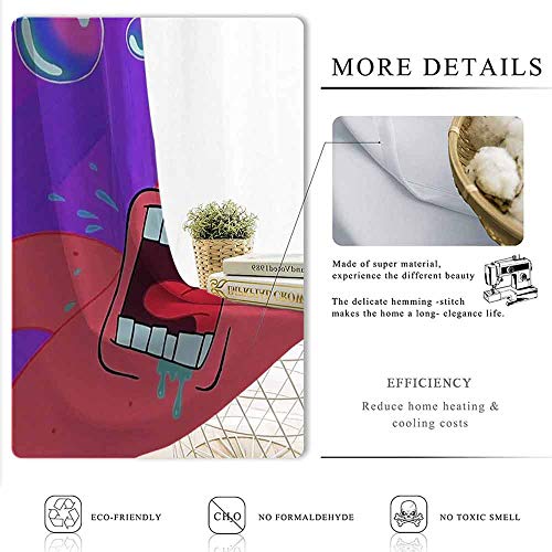 Aotuma - Cortinas opacas con ojales, aislamiento térmico, 137 x 213 cm, diseño de Bob Esponja, color morado