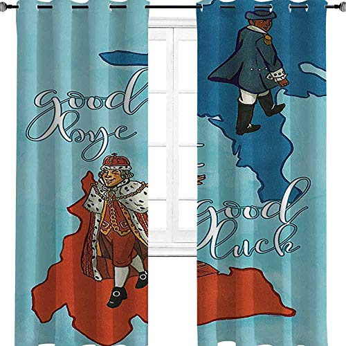 Aotuma The 46 Songs From The Hamilton - Cortinas opacas con ojales, aislamiento térmico, 160 cm de ancho x 72 pulgadas de largo