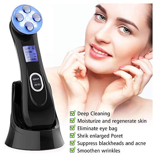 Aparato Facial de Radiofrecuencia Terapia de luz LED de 6 Colores Antiarrugas Antienvejecimiento Rejuvenecimiento Limpieza Profunda