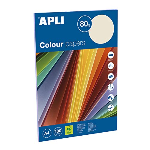 APLI 15278 - Papel color surtido pastel A4 100 hojas