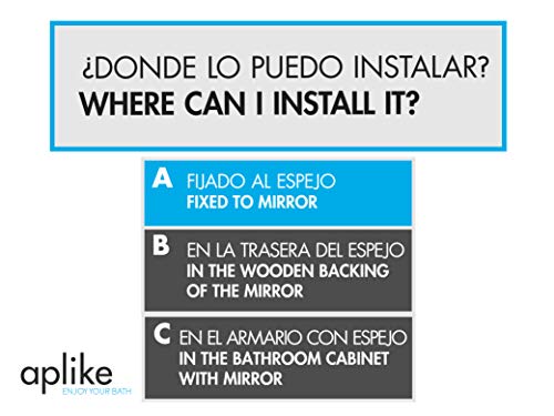 APLIKE BATHROOM LIGHTING Espejo baño con Luz 80x80cm + antivaho. 30 W. Espejo de Pared baño. [Clase de eficiencia energética A++], Iluminación LED, Moderno Led 744Lumenes, 30w 5700kluz Brillante.