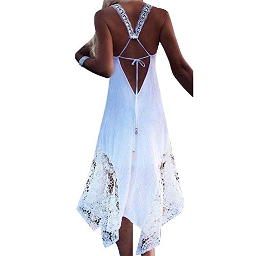 APOO Beach Swimwears Swim Dress Tunic 2020 Sexy Women Long Beach Dress White Beach Tunic Swimsuit Bikini Lace Cover Up, Verde, M