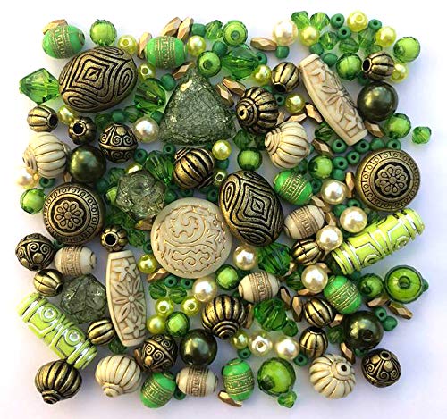Approx 1200 Jewellery Beads includes 3 x sets of Green, Red & Purple Jewellery Making Mixed Beads & Silver Findings