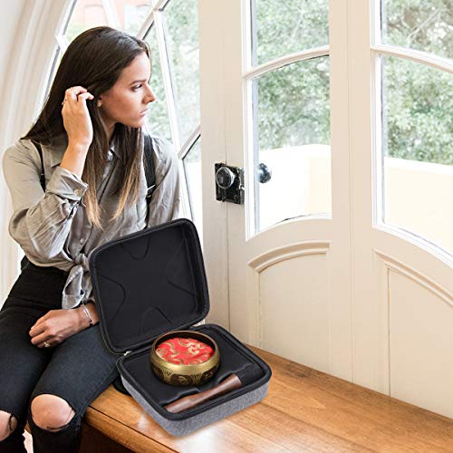 Aproca Duro Viajes Funda Bolso Caso para Silent Mind Juego De Cuencos Tibetanos