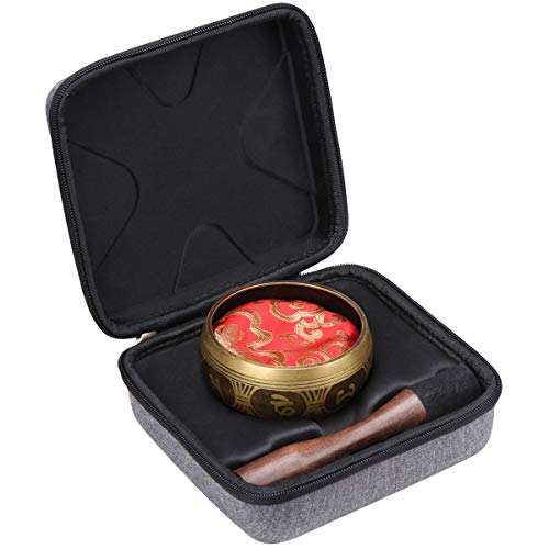 Aproca Duro Viajes Funda Bolso Caso para Silent Mind Juego De Cuencos Tibetanos