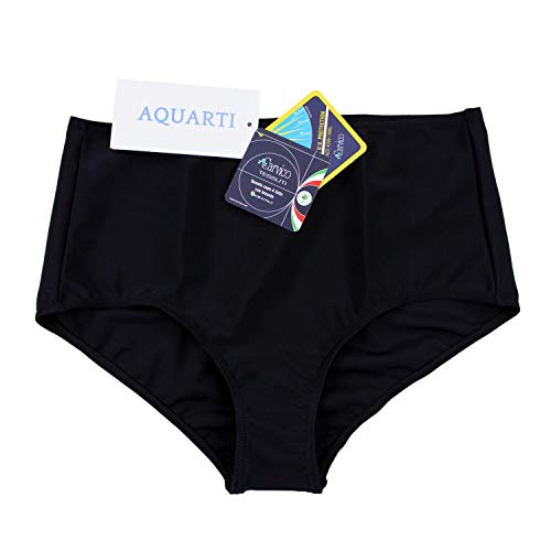 Aquarti Braguitas de Bikini de Talle Alto para Mujer, Negro, 48